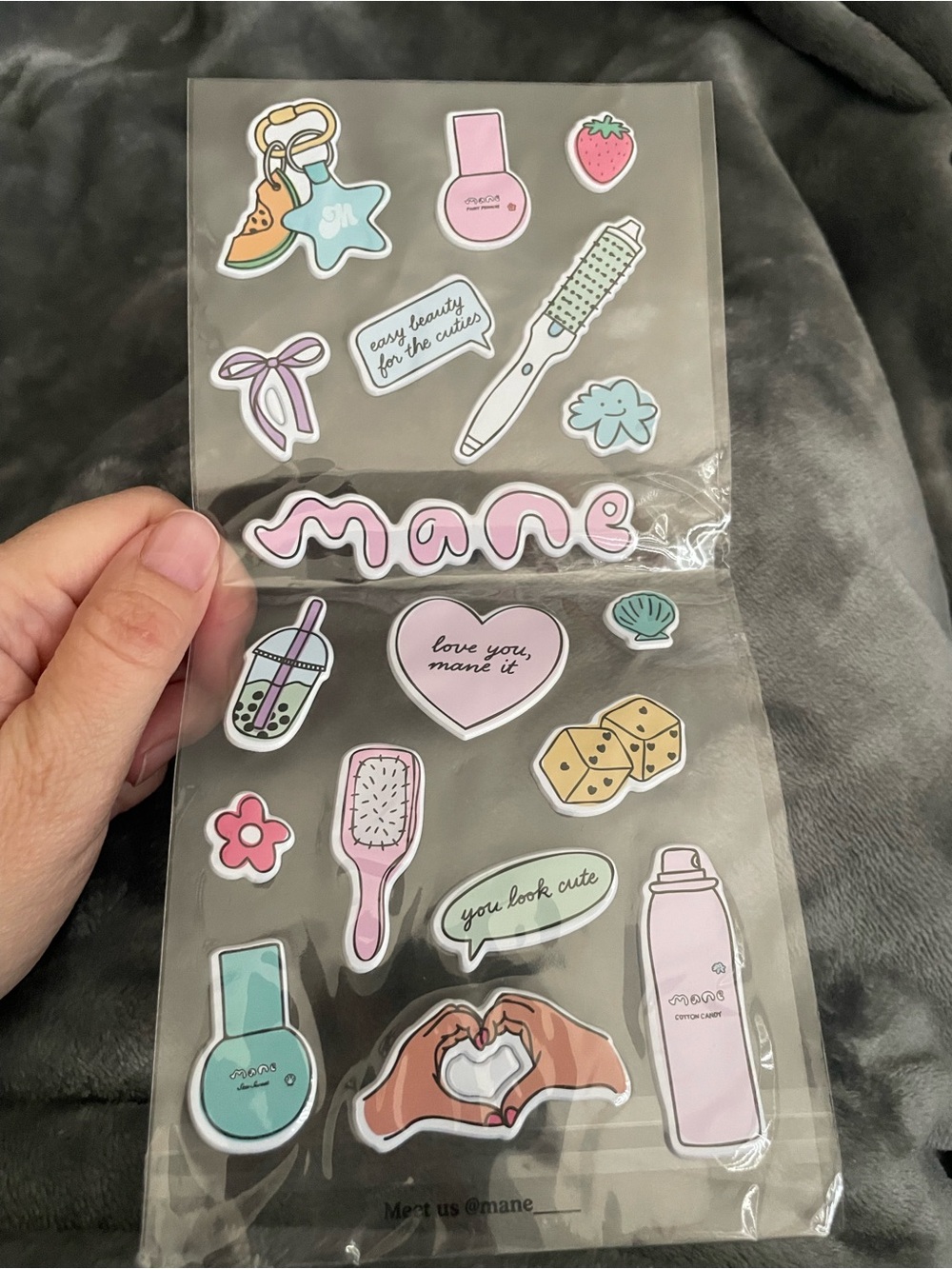 Mane hair care Decorative Sticker Sheet — Pastel Pink & Mint NEW